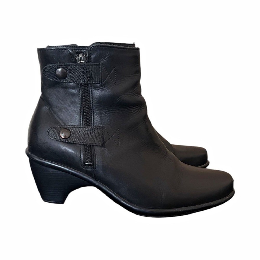 Dansko Black Leather Ankle Booties EU 39 US 8.5 Comfort Casual Work Boots Zip